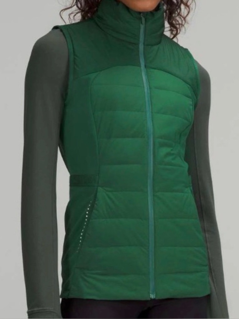 lululemon athletica Forest Green Quilted Sleeveless Vest - Like New